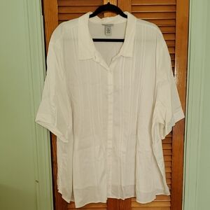 Catherines White Button-Down Blouse